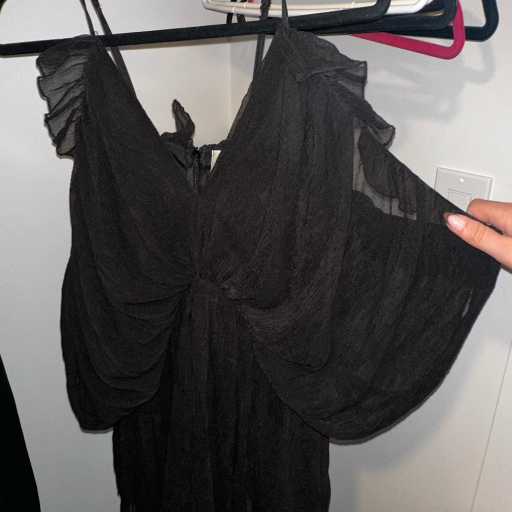 Elegant Black Ruffled Jumpsuit